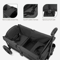 Evolur Trailblazer Wagon Double Stroller All Terrain Wheels For Smooth Outdoor Rides thumbnail 7
