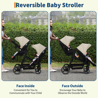 Double Tandem Stroller Newborn and Toddler With Reversible Seat thumbnail 21