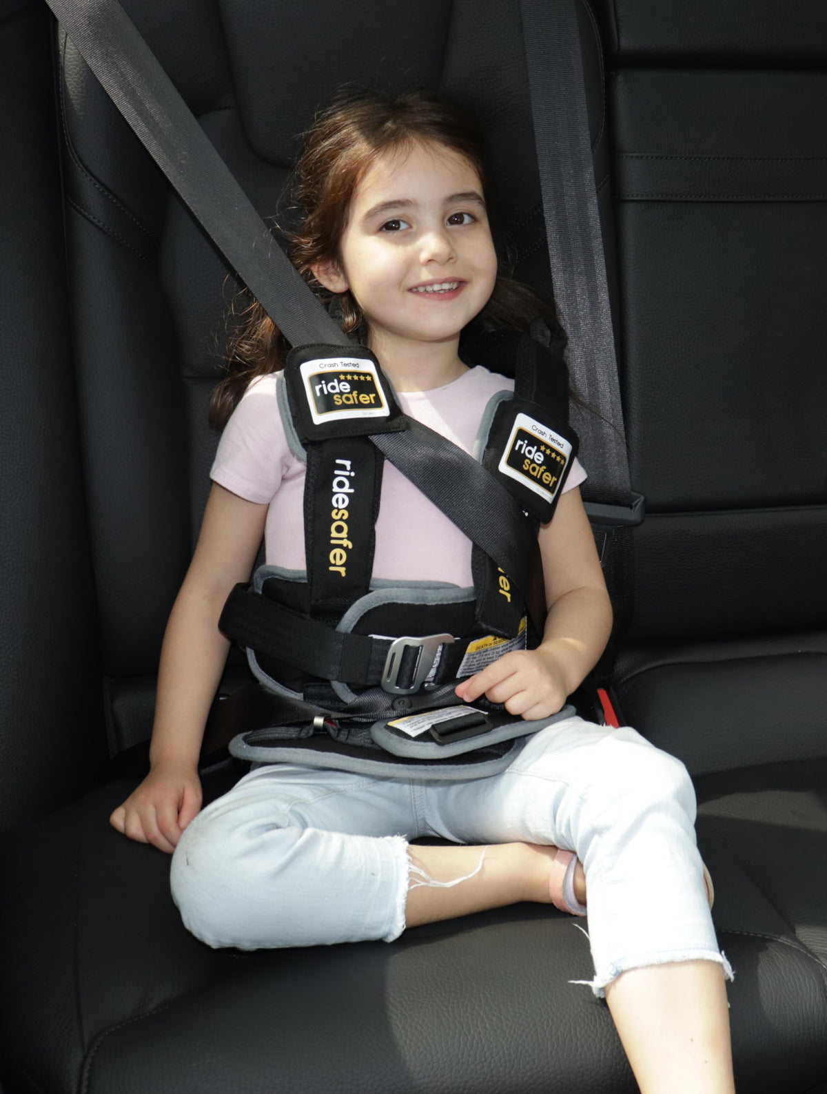 RideSafer Portable Car Seat Small Black Lightweight For Travel And Everyday Child Safety — image 22