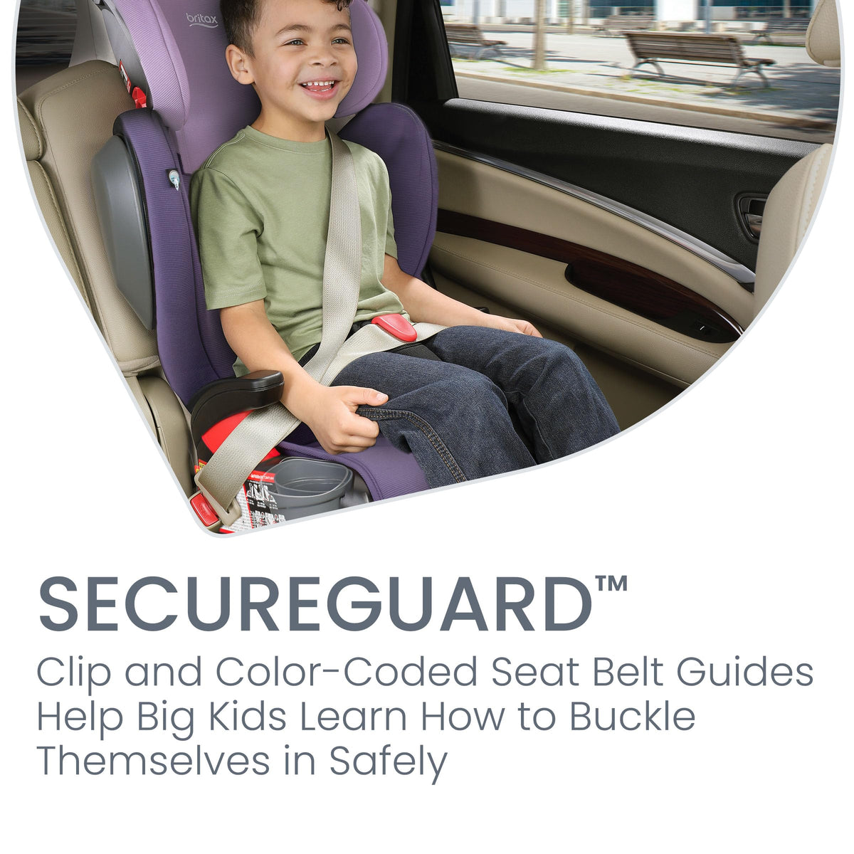 Britax Skyline Belt Positioning Booster Car Seat 2 Stage Design For Growing Kids Dusk Color — image 75