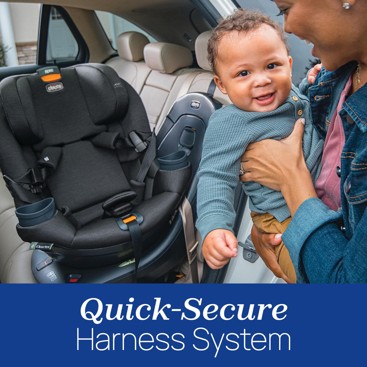 Chicco Fit360 ClearTex Rotating Convertible Car Seat With 360 Degree Rotation And Lever Lock System Obsidian Black — image 8