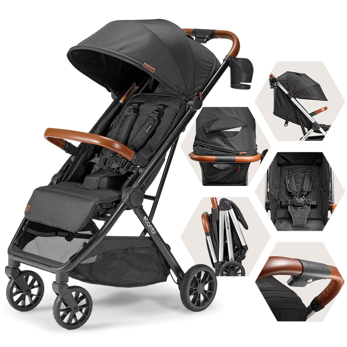 Bombi Bēbee V2 Lightweight Baby Stroller One Hand Fold — image 2