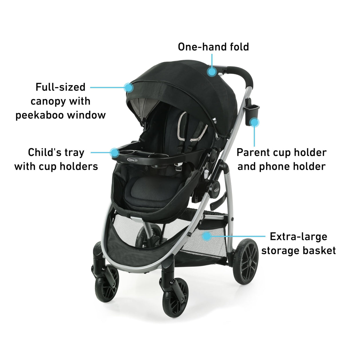 Graco Modes Pramette Travel System 3in1 Infant Car Seat Stroller — image 12