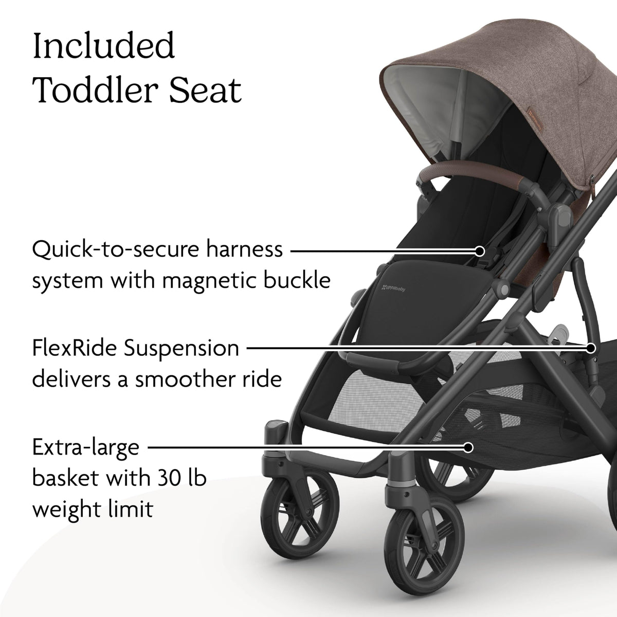 UPPAbaby Vista V3 Convertible Stroller Converts Single To Double — image 12