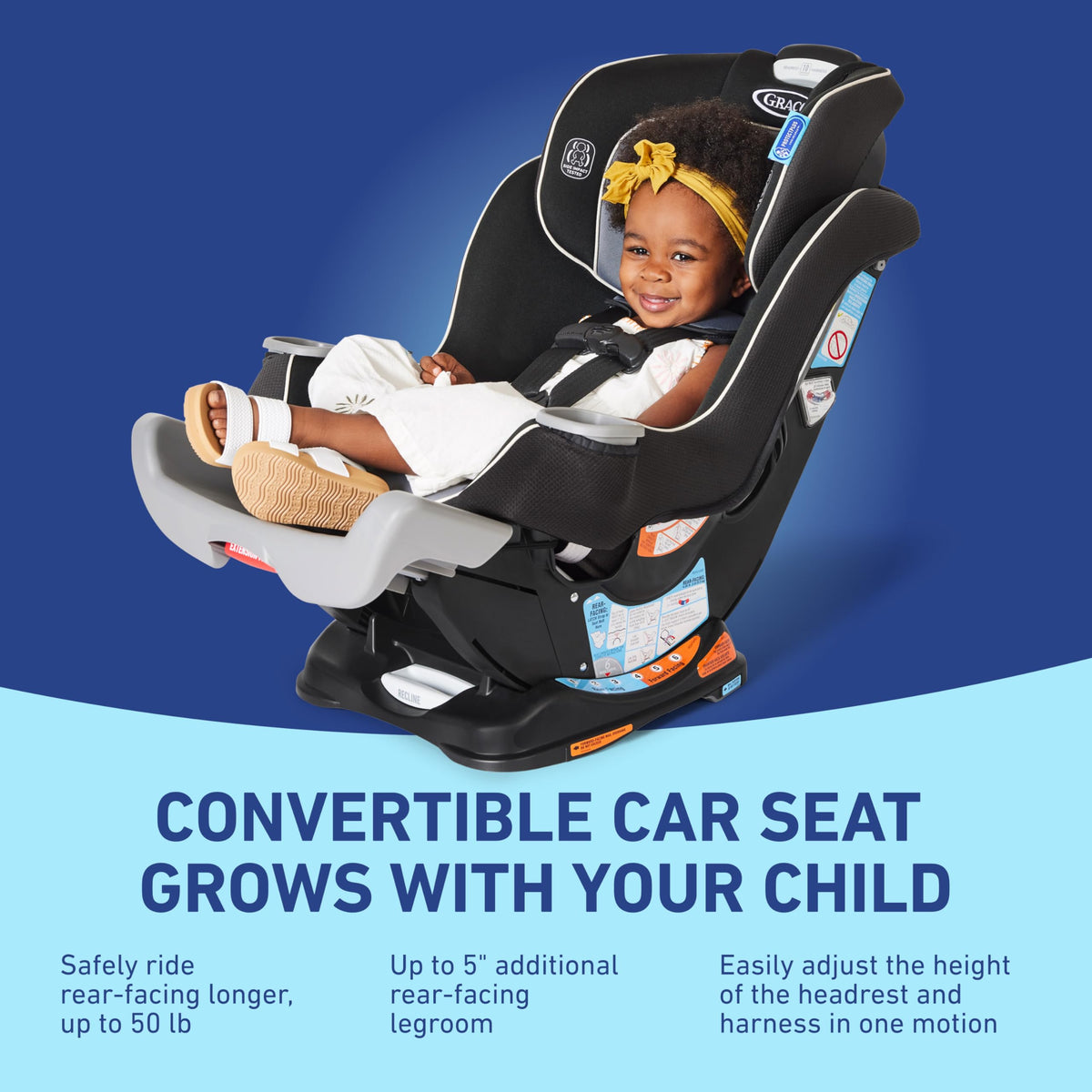 Graco Extend2Fit Convertible Car Seat With 4 Position Extension Panel For Extra Legroom — image 28