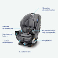 Graco Extend2Fit Convertible Car Seat With 4 Position Extension Panel For Extra Legroom thumbnail 20