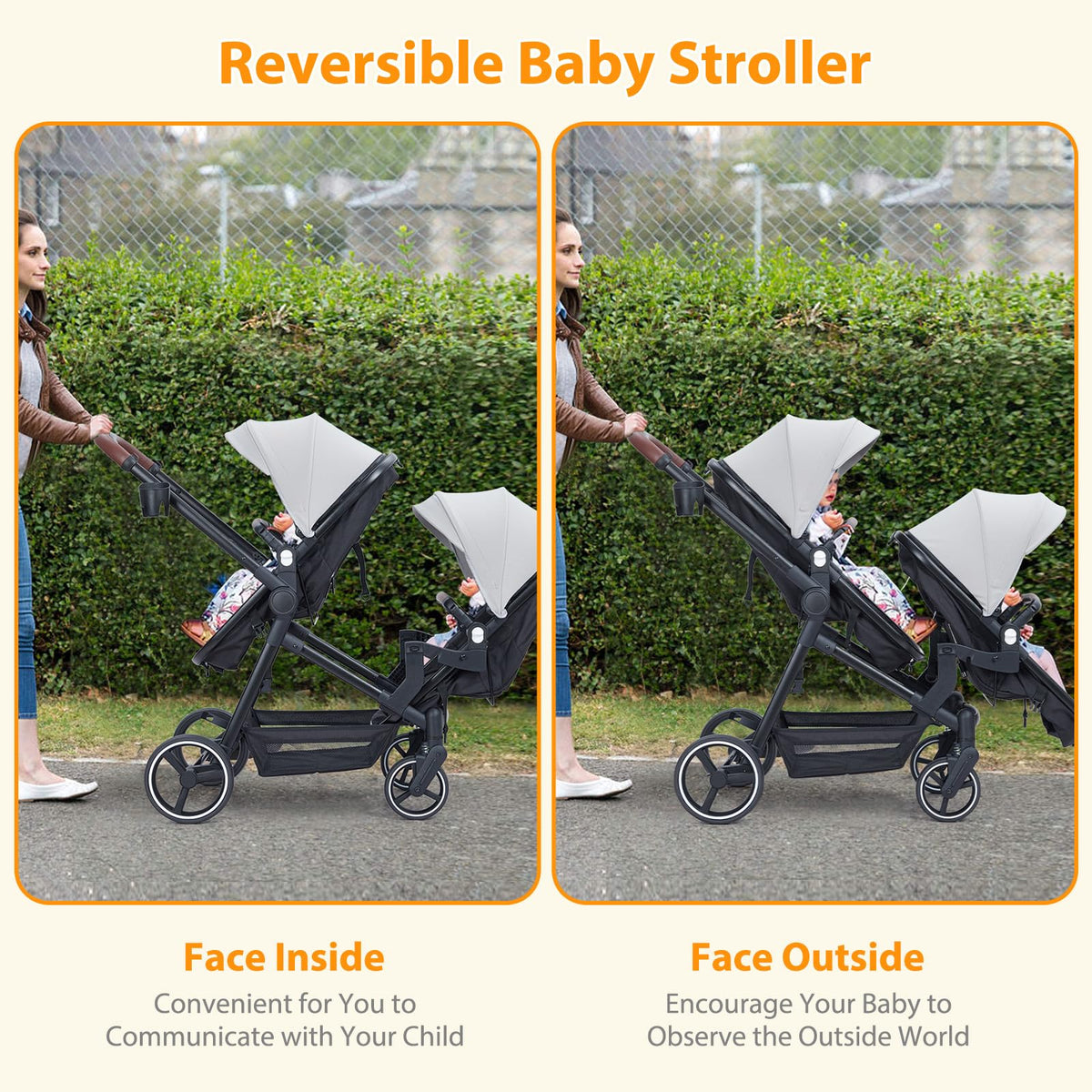 Tandem Stroller For Newborn And Toddler With Reversible Seats — image 36