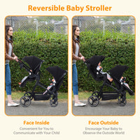 Tandem Stroller For Newborn And Toddler With Reversible Seats thumbnail 10