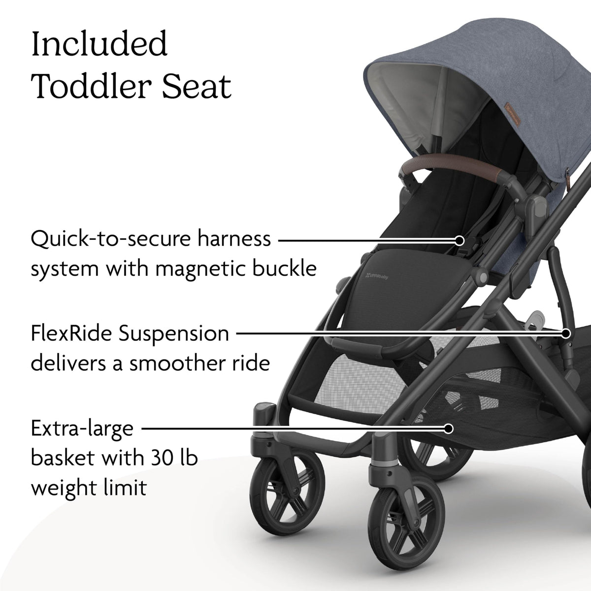 UPPAbaby Vista V3 Convertible Stroller Converts Single To Double — image 26