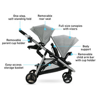 Graco Ready2Grow 2 Point 0 Double Stroller Folds Like a Single for Easy Transport thumbnail 5
