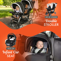 Baby Trend Double Stroller Car Seat Travel System Stormy thumbnail 17