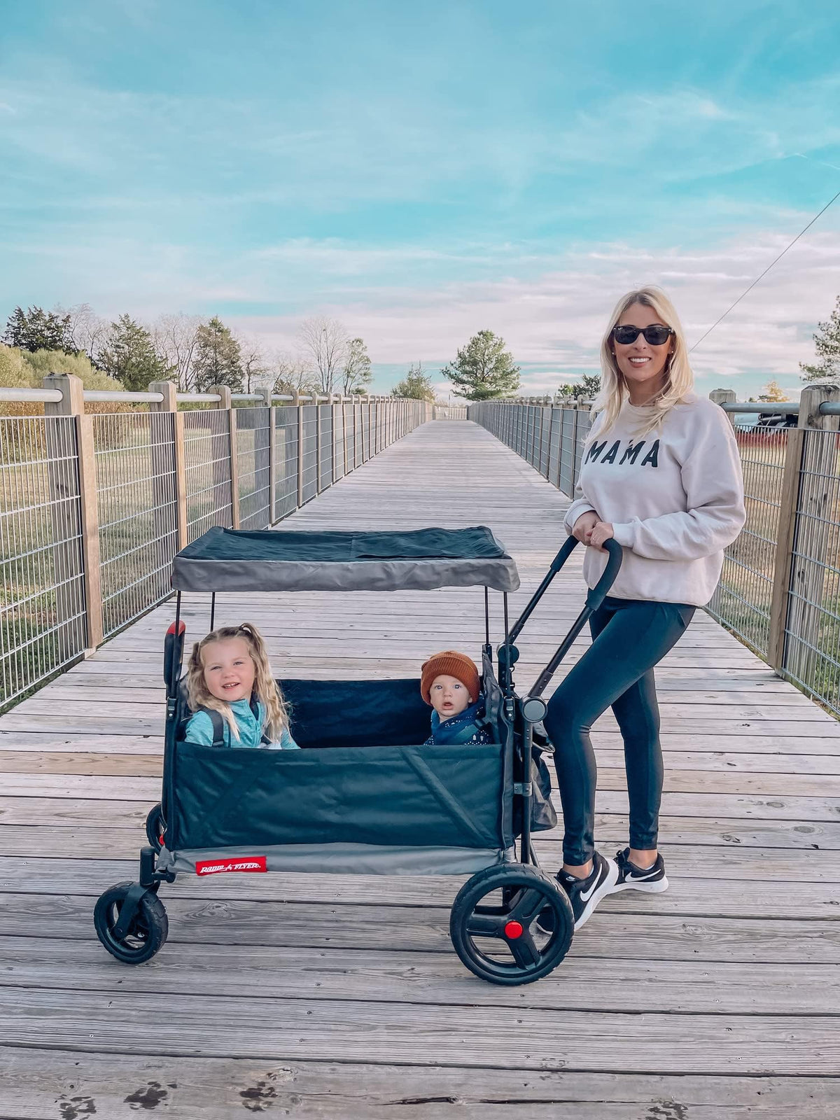 Radio Flyer Convertible Wagon For Kids With Adjustable Handle Cup Holder And Canopy — image 38