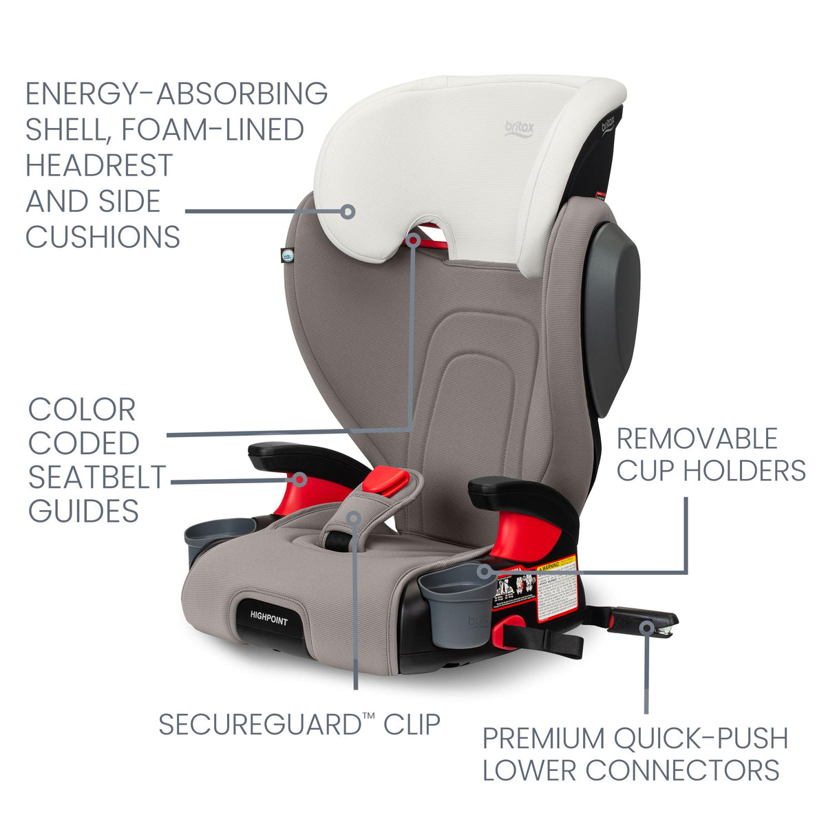 Britax Skyline Belt Positioning Booster Car Seat 2 Stage Design For Growing Kids Dusk Color — image 56