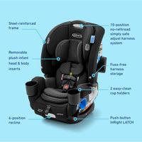 Graco 4Ever DLX 4in1 Car Seat 10 Years Of Use From Infant To Toddler For Safe AllInOne Growth thumbnail 10