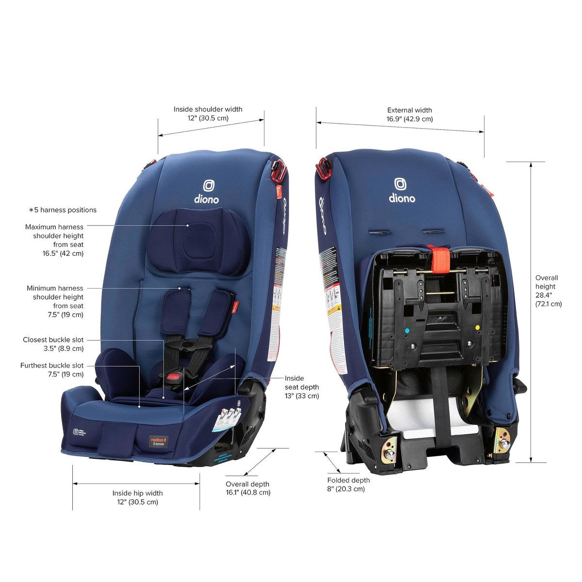 Diono Radian 3R Convertible Car Seat All In One Slim Fit 3 Across — image 26