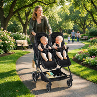 Double Stroller For Twins Lightweight Side By Side Reclining Seats thumbnail 12