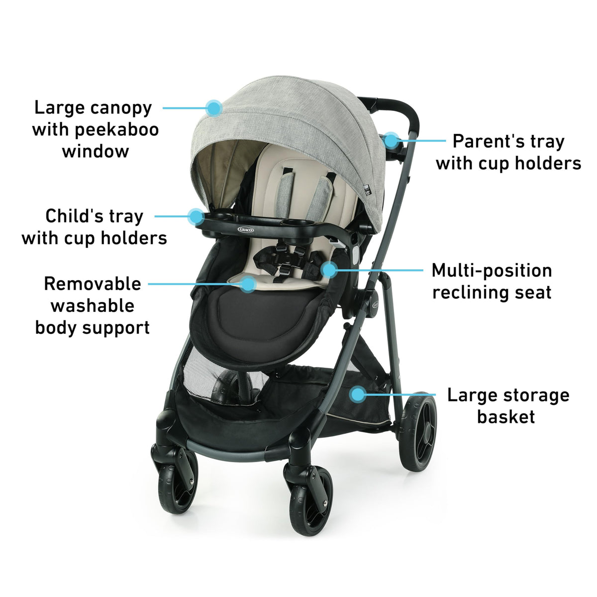 Graco Modes Element Travel System Canter 3In1 Stroller For Infant To Toddler With Car Seat Carrier — image 7