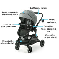 Graco Modes Nest Travel System With Slide2Me Height Adjustable Seat thumbnail 9