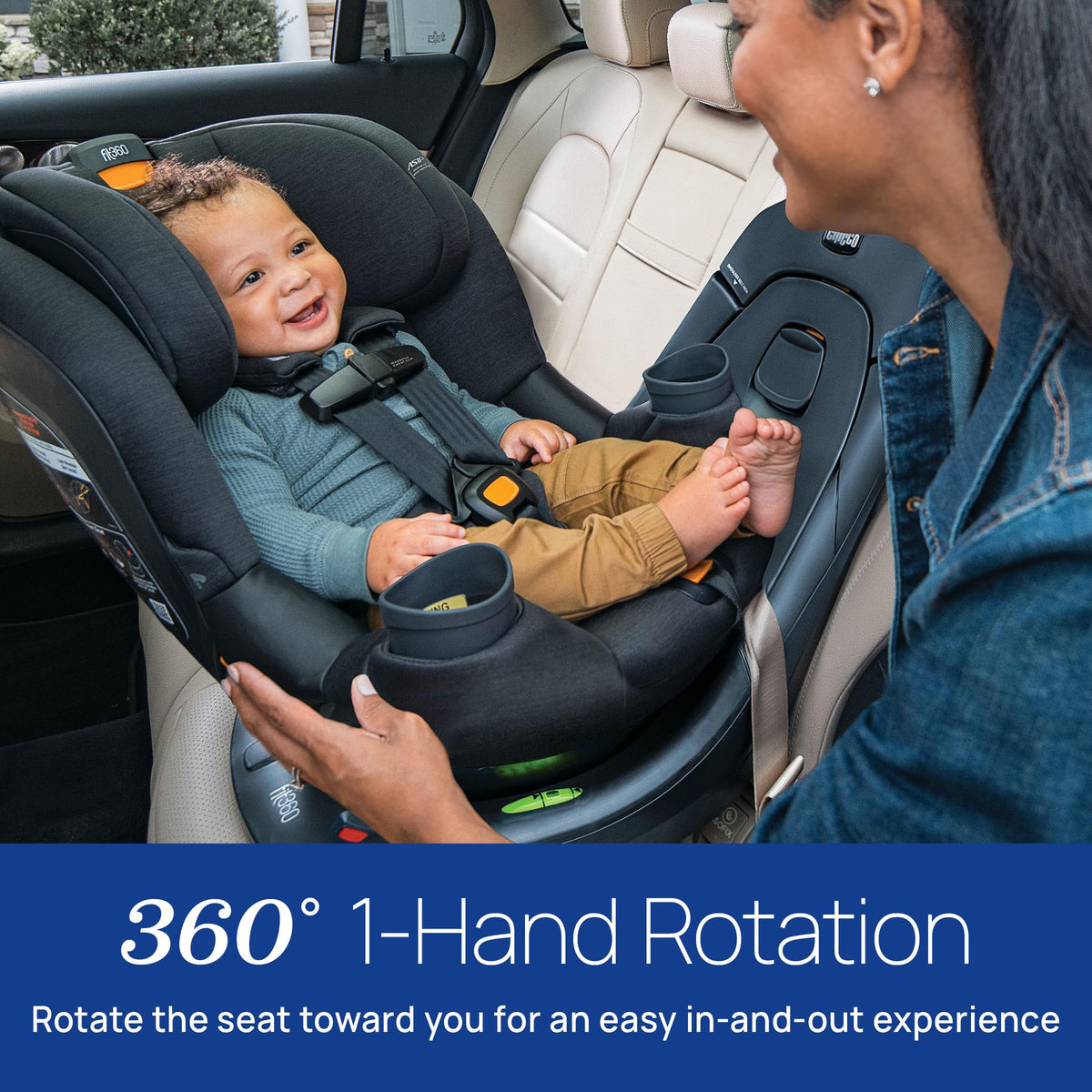 Chicco Fit360 ClearTex Rotating Convertible Car Seat With 360 Degree Rotation And Lever Lock System Obsidian Black — image 10