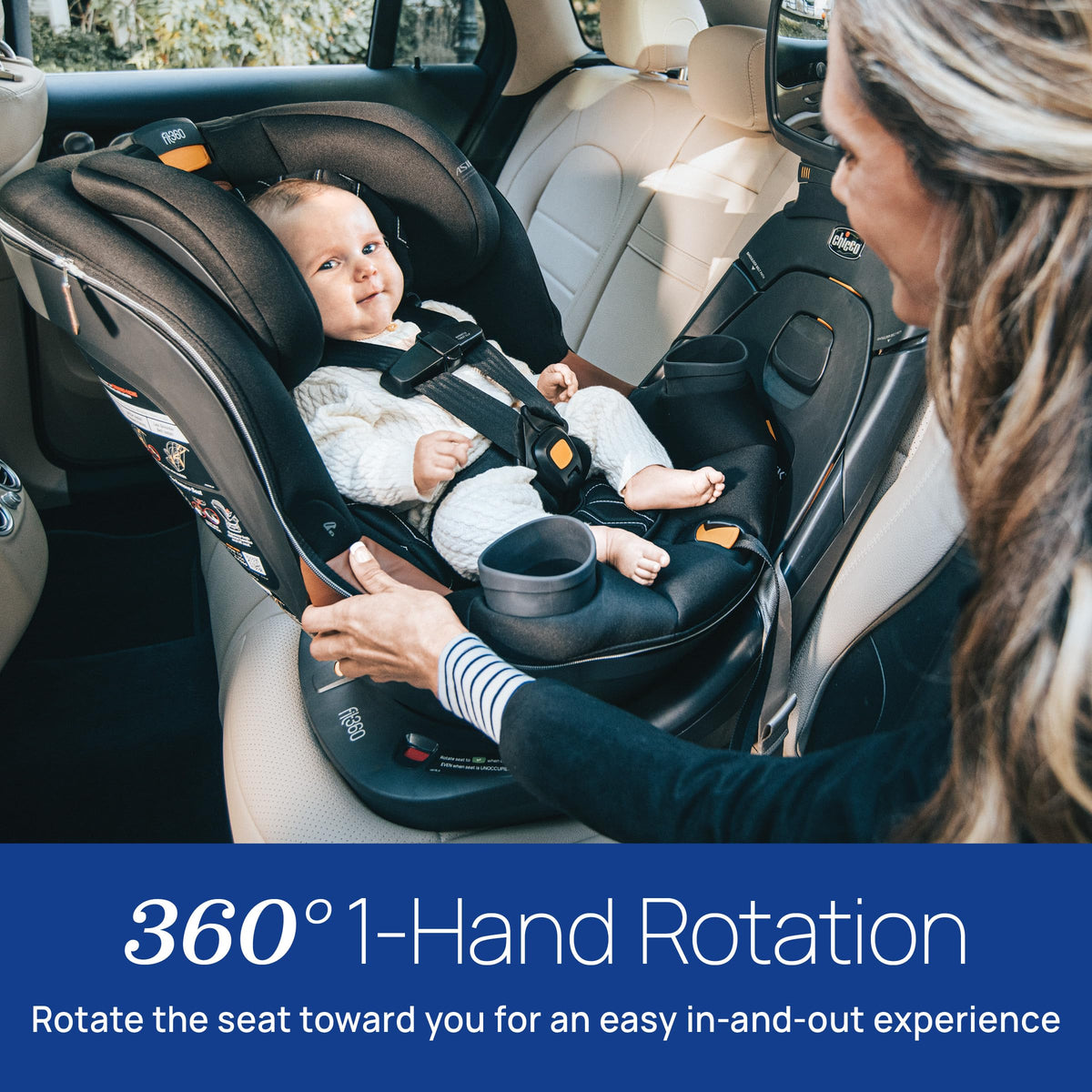 Chicco Fit360 ClearTex Rotating Convertible Car Seat With 360 Degree Rotation And Lever Lock System Obsidian Black — image 13