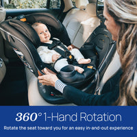 Chicco Fit360 ClearTex Rotating Convertible Car Seat With 360 Degree Rotation And Lever Lock System Obsidian Black thumbnail 13