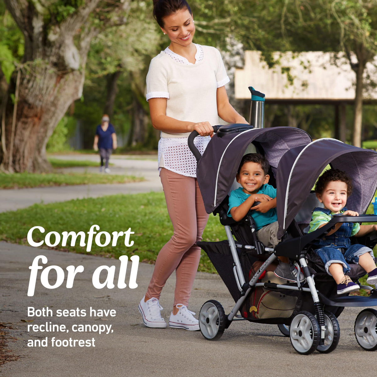 Graco DuoGlider Double Stroller Lightweight Tandem Seating Glacier Color All Day Comfort — image 8