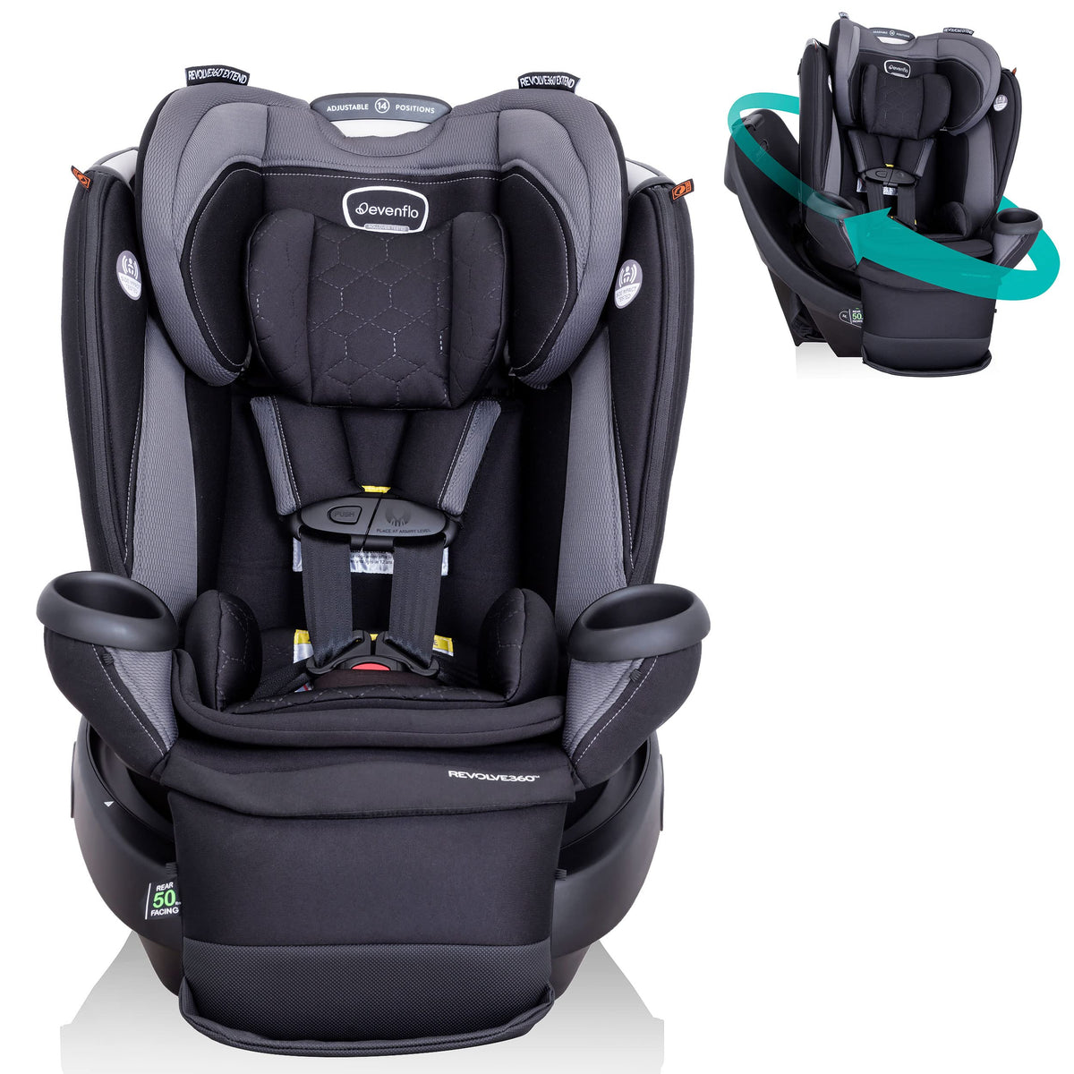 Evenflo Revolve360 Extend Rotational All In One Convertible Car Seat with 360 Degree Rotation and Extended Rear Facing — image 2