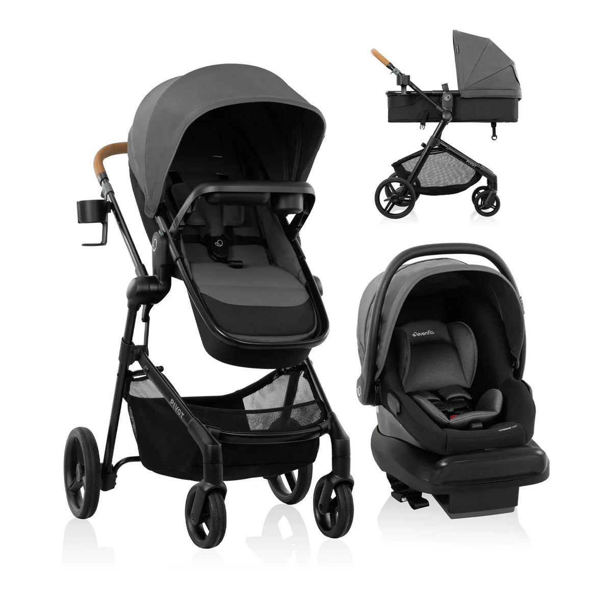 Evenflo Pivot Travel System With LiteMax NXT Infant Car Seat - 6 Modes And Upgraded Wheels For A Smooth Ride — image 7