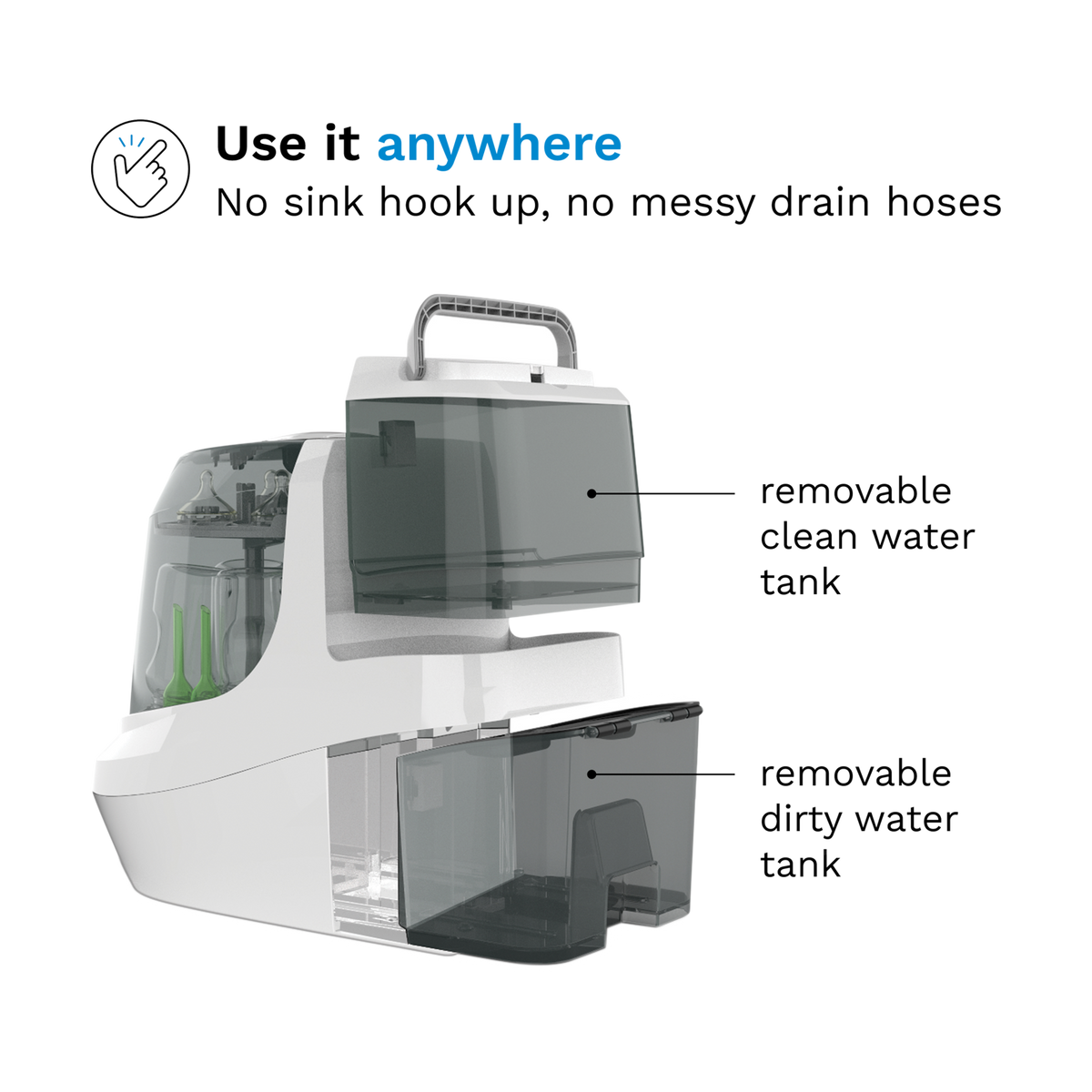 Baby Brezza Bottle Washer Pro - Automatic Cleaning Sterilizing And Drying With 20 High Pressure Jets — image 4