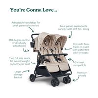 Zoe Twin V2 Double Stroller - Ultra Compact Lightweight Design That Fits Through Standard Doorways thumbnail 6