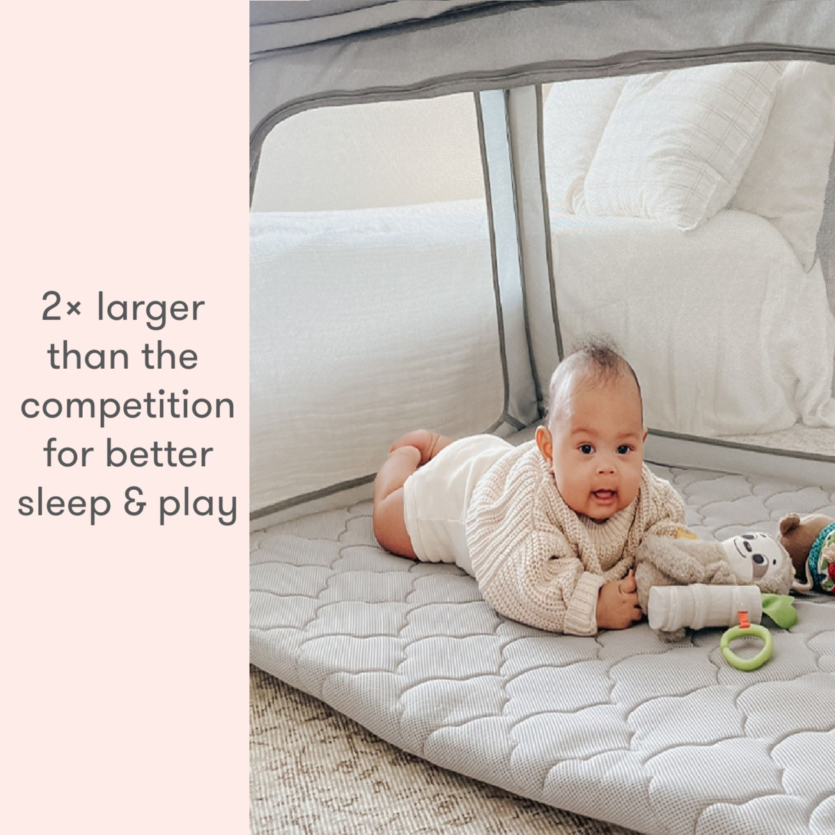Newton Baby Deluxe Travel Crib And Play Yard - Breathable, Washable, Extra Large Surface For Sleep And Play — image 5