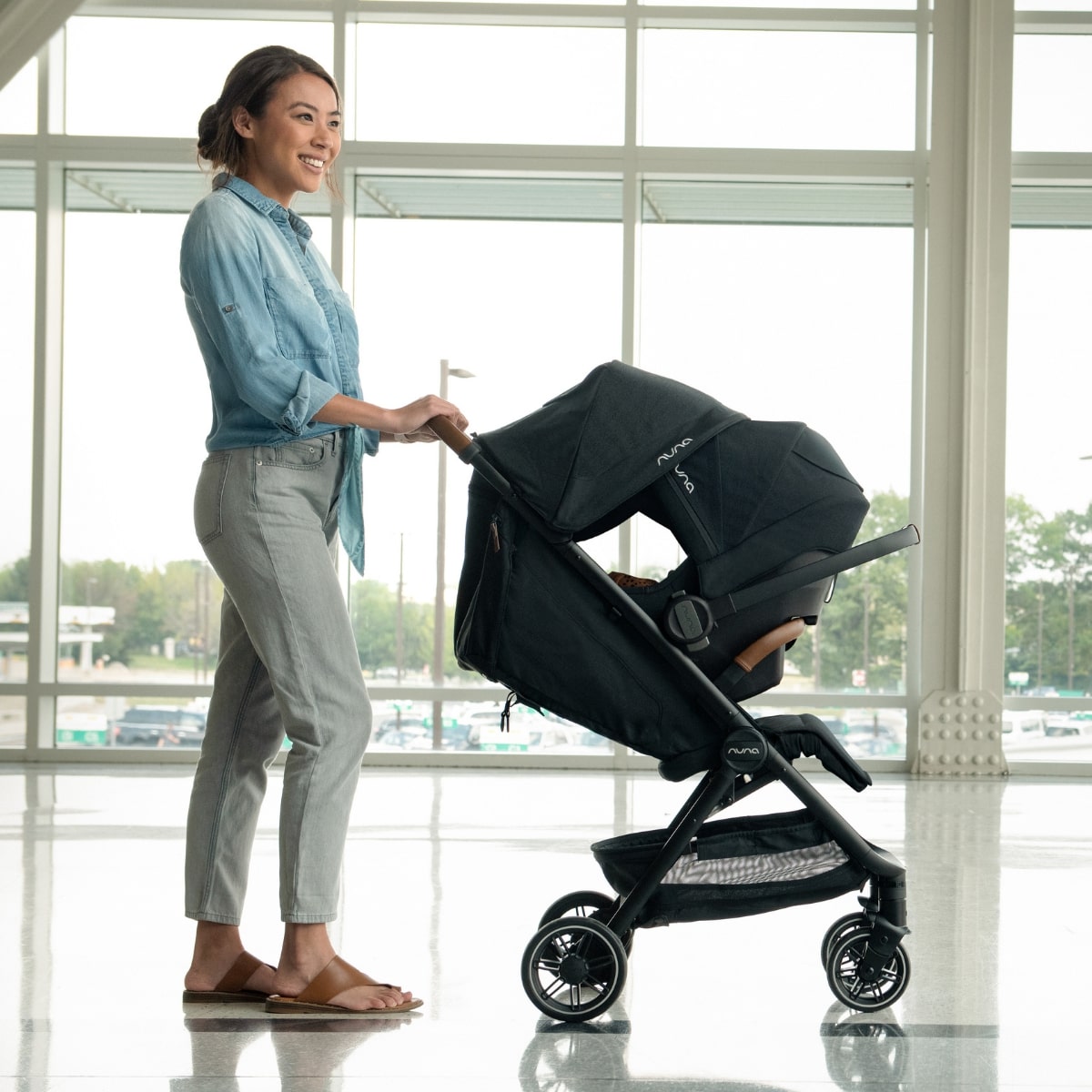 Nuna TRVL Self-Folding Compact Stroller - One-Hand Fold For Ultra-Compact Free-Standing Convenience — image 8