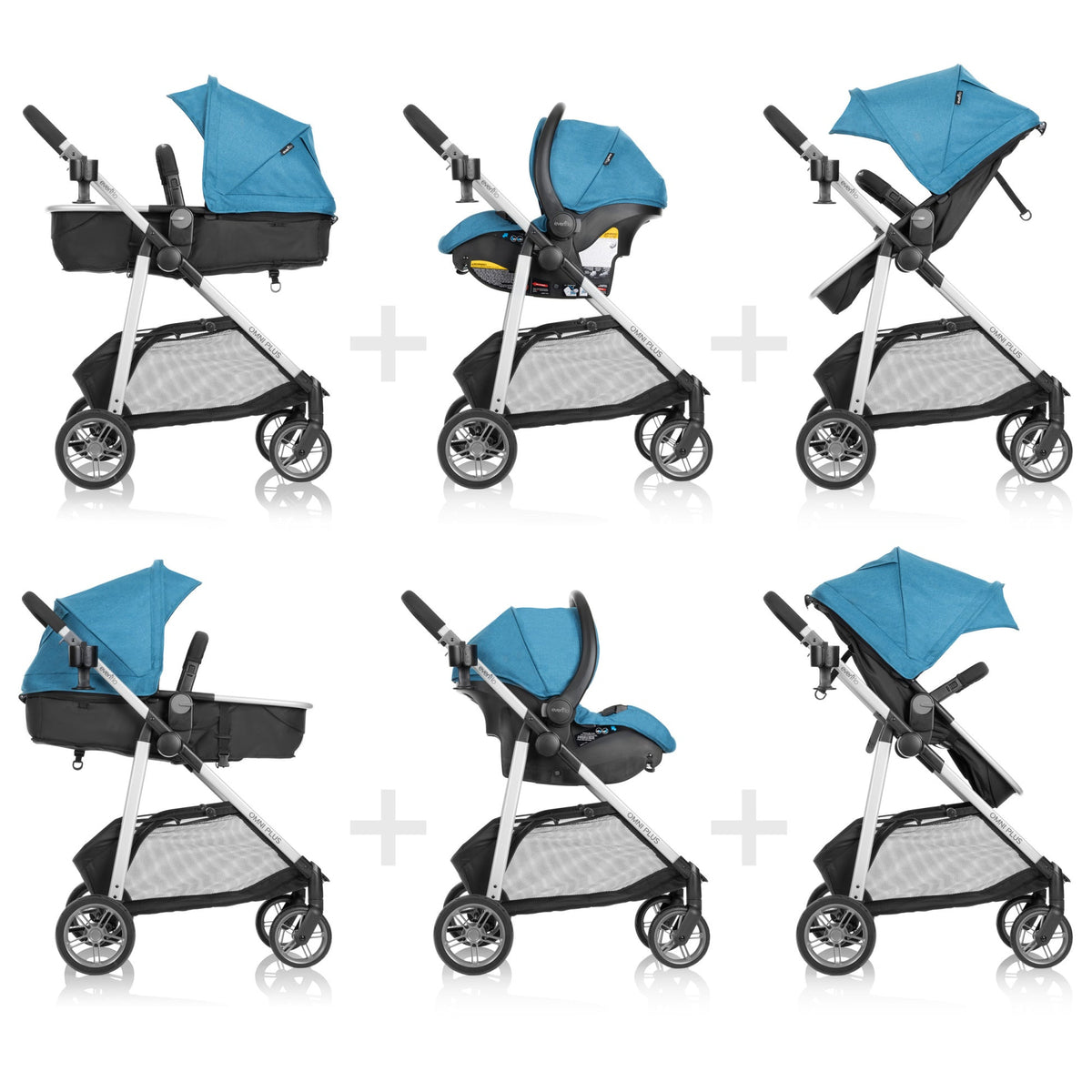 Evenflo Omni Plus Travel System With LiteMax Sport Rear-Facing Infant Car Seat - Modular Convenience For Families — image 2